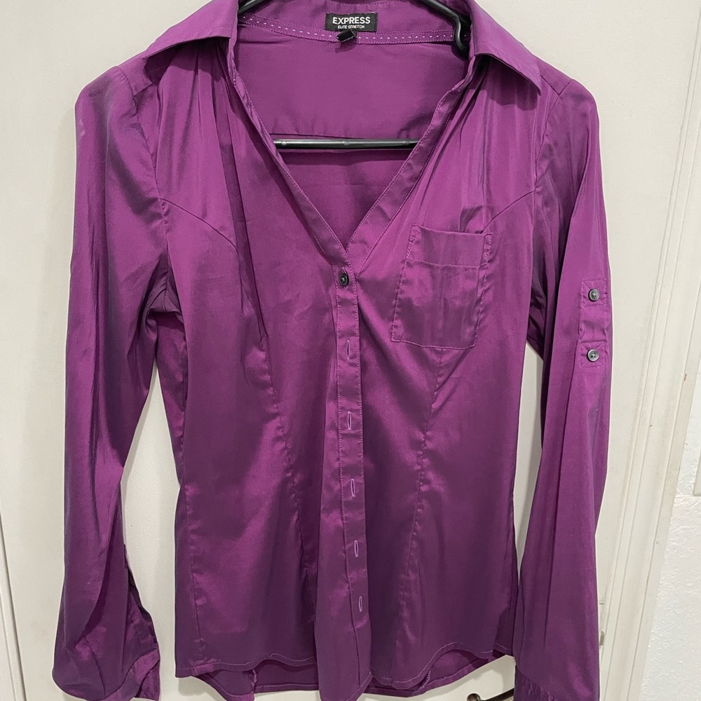 Express elite stretch button down shirt